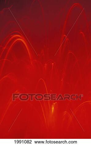 Stock Image - Hawaii, Big Island, Hawaii Volcanoes National Park, Lava Exploding As It Hits The Ocean Fire Works. Fotosearch
