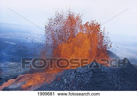 Hawaii, Big Island, Hawaii Volcanoes National Park, Pu'u O'o Vent, Lava Fountaining View Large Photo Image Stock Image - Hawaii, Big Island, Hawaii Volcanoes National Park, Pu'u O'o Vent, Lava Fountaining. Fotosearch