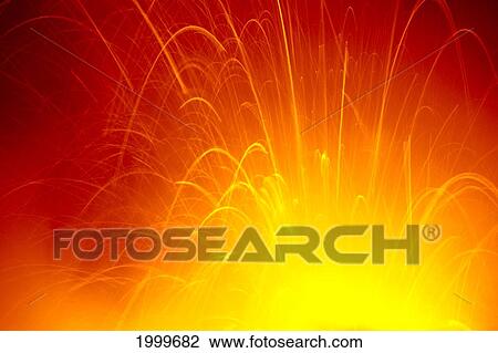 Hawaii, Big Island, Hawaii Volcanoes National Park, Red/Orange Lava Entering Ocean Exploding In Air C1636 View Large Photo Image Stock Image - Hawaii, Big Island, Hawaii Volcanoes National Park, Red/Orange Lava Entering Ocean Exploding In Air C1636. Fotosearch