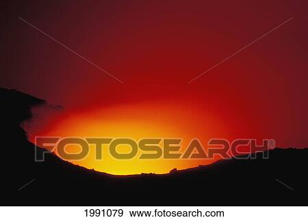 Hawaii, Big Island, Hawaii Volcanoes National Park, Kilauea Volcano Lava Flows Into Ocean, At Night View Large Photo Image Stock Photo - Hawaii, Big Island, Hawaii Volcanoes National Park, Kilauea Volcano Lava Flows Into Ocean, At Night. Fotosearch