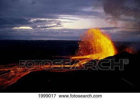 Hawaii, Big Island, Hawaii Volcanoes National Park, Kilauea Volcano Eruption, B1581 View Large Photo Image Stock Photo - Hawaii, Big Island, Hawaii Volcanoes National Park, Kilauea Volcano Eruption, B1581. Fotosearch
