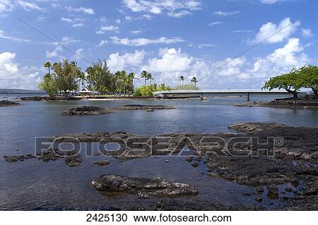 Hawaii, Big Island, Hilo, Coconut Island at Liliuokalain Gardens View Large Photo Image Stock Image - Hawaii, Big Island, Hilo, Coconut Island at Liliuokalain Gardens. Fotosearch
