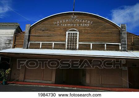 Hawaii, Big Island, Hilo, Honomu Town, View Of Historic Theater. View Large Photo Image Stock Image - Hawaii, Big Island, Hilo, Honomu Town, View Of Historic Theater.. Fotosearch
