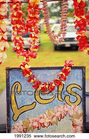 Hawaii, Big Island, Hilo, Lei And Flower Stand Sign View Large Photo Image Stock Photography - Hawaii, Big Island, Hilo, Lei And Flower Stand Sign. Fotosearch