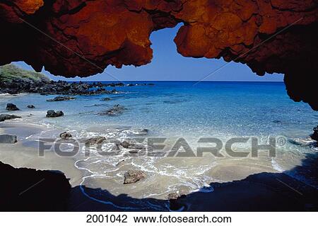 Hawaii, Big Island, Honomalino Bay, View From Inside Sea Cave View Large Photo Image Stock Image - Hawaii, Big Island, Honomalino Bay, View From Inside Sea Cave. Fotosearch