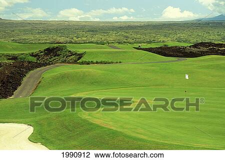 Stock Image - Hawaii, Big Island, Kohala Coast, Mauna Lani Resort, Francis I'i Brown, North Golf Course. Fotosearch