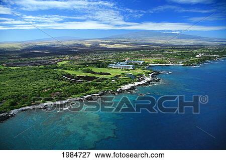 Hawaii, Big Island, Kohala Coast, Mauna Lani, Aerial Of The Fairmont Orchid. View Large Photo Image Stock Photo - Hawaii, Big Island, Kohala Coast, Mauna Lani, Aerial Of The Fairmont Orchid.. Fotosearch