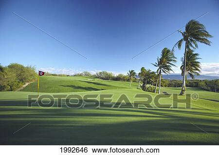 Stock Photograph - Hawaii, Big Island, Kohala Coast, Mauna Kea Beach Resort, Mauna Kea Golf Course. Fotosearch