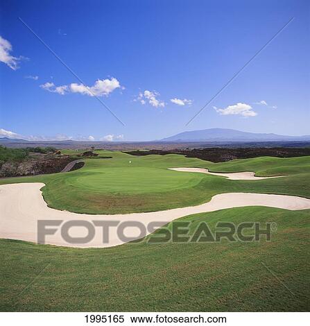 Stock Photography - Hawaii, Big Island, Kohala Coast, Mauna Lani Resort, Francis I'i Brown Golf Course, North Course.. Fotosearch