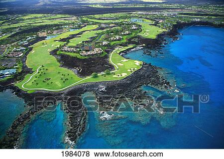 Hawaii, Big Island, Kohala Coast, Waikoloa Resort Golf Course, Aerial View. View Large Photo Image Stock Photo - Hawaii, Big Island, Kohala Coast, Waikoloa Resort Golf Course, Aerial View.. Fotosearch