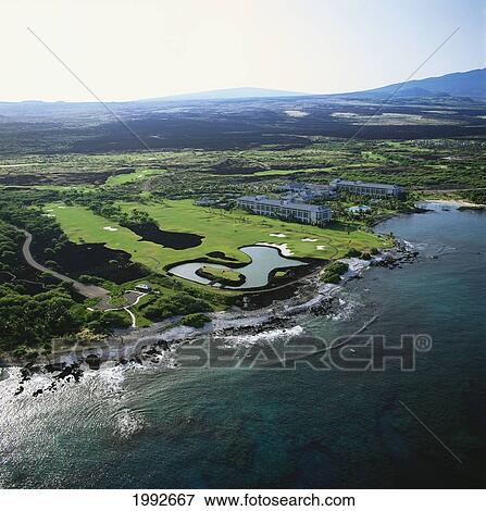 Hawaii, Big Island, Kohala, Francis I'i Brown Golf Course, North Course, Aerial View Large Photo Image Stock Photo - Hawaii, Big Island, Kohala, Francis I'i Brown Golf Course, North Course, Aerial. Fotosearch
