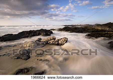 Hawaii, Big Island, Kona Coast, Kua Bay, Long Exposure On Beach, Evening Light. View Large Photo Image Picture - Hawaii, Big Island, Kona Coast, Kua Bay, Long Exposure On Beach, Evening Light.. Fotosearch