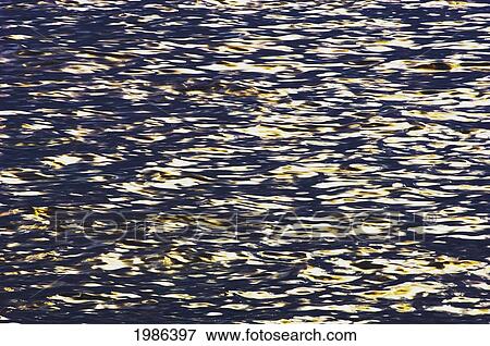 Hawaii, Big Island, Kona Coast, Wave Patterns Reflecting The Sunset. View Large Photo Image Stock Photo - Hawaii, Big Island, Kona Coast, Wave Patterns Reflecting The Sunset.. Fotosearch