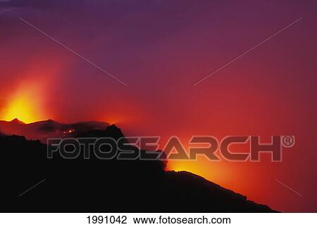 Hawaii, Big Island, Lava Meets The Ocean, Steam, Rock View Large Photo Image Stock Image - Hawaii, Big Island, Lava Meets The Ocean, Steam, Rock. Fotosearch