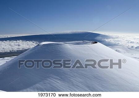 Stock Image - Hawaii, Big Island, Mauna Kea, Covered In Snow.. Fotosearch
