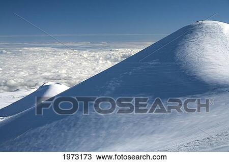 Stock Image - Hawaii, Big Island, Mauna Kea, Covered In Snow.. Fotosearch