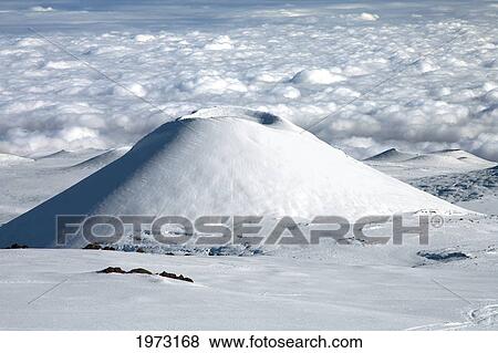 Stock Photo - Hawaii, Big Island, Mauna Kea, Covered In Snow.. Fotosearch