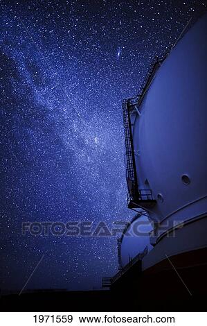 Hawaii, Big Island, Mauna Kea Summit, Keck Observatory At Night And The Milky Way, Low Light Exposure. View Large Photo Image Stock Photo - Hawaii, Big Island, Mauna Kea Summit, Keck Observatory At Night And The Milky Way, Low Light Exposure.. Fotosearch