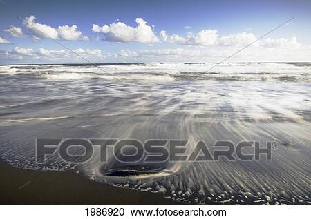 Hawaii, Big Island, North Kohala, Pololu Black Sand Beach, Blur Of Water Patterns. View Large Photo Image Stock Image - Hawaii, Big Island, North Kohala, Pololu Black Sand Beach, Blur Of Water Patterns.. Fotosearch