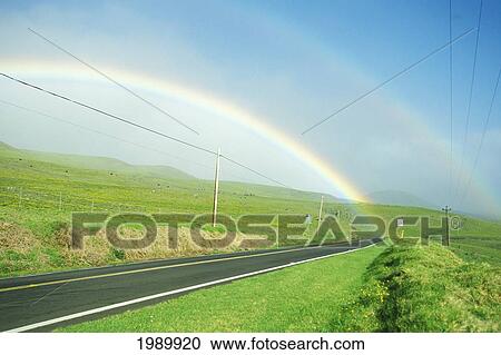 Hawaii, Big Island, North Kohala, Parker Ranch, Rainbow Over Kohala Mountain Road View Large Photo Image Stock Image - Hawaii, Big Island, North Kohala, Parker Ranch, Rainbow Over Kohala Mountain Road. Fotosearch