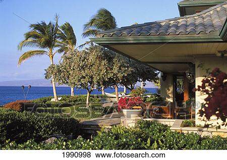 Hawaii, Big Island, North Kohala, Luxury Home With Ocean View On Kohala Coast. View Large Photo Image Stock Photo - Hawaii, Big Island, North Kohala, Luxury Home With Ocean View On Kohala Coast.. Fotosearch