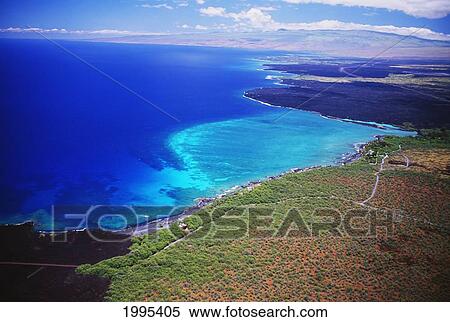 Hawaii, Big Island, North Kona, Kiholo Bay, Aerial View. View Large Photo Image Stock Photography - Hawaii, Big Island, North Kona, Kiholo Bay, Aerial View.. Fotosearch