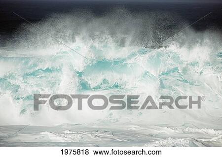 Stock Photo - Hawaii, Big Island, South Point, Wind Blown Surf.. Fotosearch