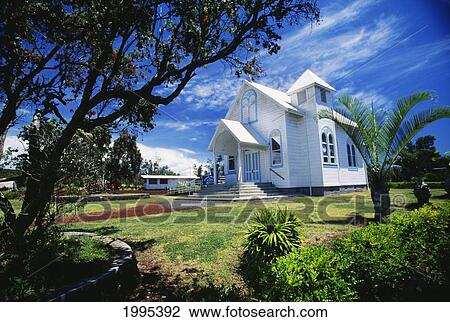 Hawaii, Big Island, The Painted Church Of Kalapana In It's New Location In Pahoa. View Large Photo Image Stock Image - Hawaii, Big Island, The Painted Church Of Kalapana In It's New Location In Pahoa.. Fotosearch