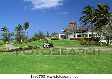 Hawaii, Big Island, Waikoloa King's Course Clubhouse Background Senior Couple On Cart Along Path View Large Photo Image Stock Image - Hawaii, Big Island, Waikoloa King's Course Clubhouse Background Senior Couple On Cart Along Path. Fotosearch