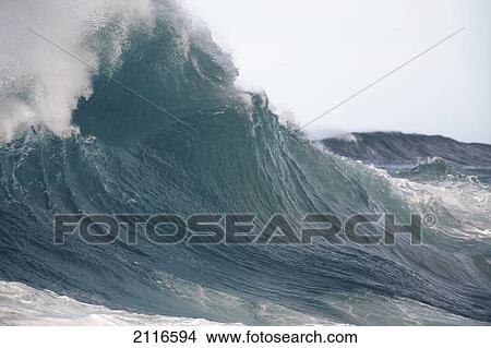 Hawaii, Big powerful wave break. View Large Photo Image Picture - Hawaii, Big powerful wave break.. Fotosearch