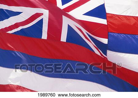 Stock Image - Hawaii, Close-Up Detail Of Hawaiian Flag. Fotosearch