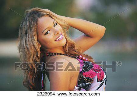Hawaii, Close Up Of An Attractive Woman. View Large Photo Image Picture - Hawaii, Close Up Of An Attractive Woman.. Fotosearch