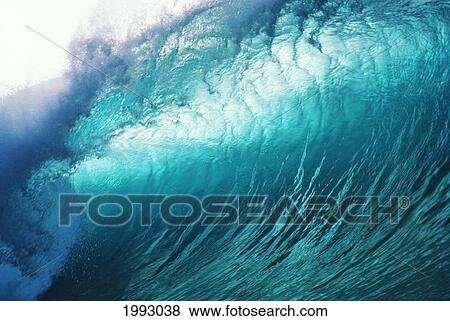 Stock Photo - Hawaii, Close Up Of Huge, Glassy Wave.. Fotosearch