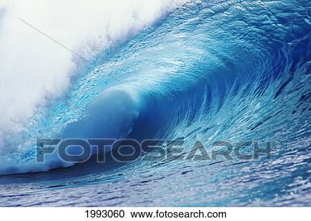 Hawaii, Crystal Ice Blue Wave. View Large Photo Image Stock Image - Hawaii, Crystal Ice Blue Wave.. Fotosearch