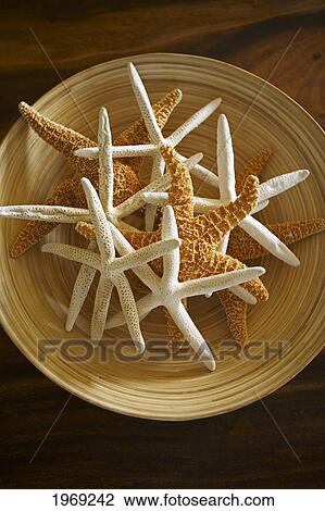 Stock Image - Hawaii, Decorative Dish With Tropical Starfish.. Fotosearch