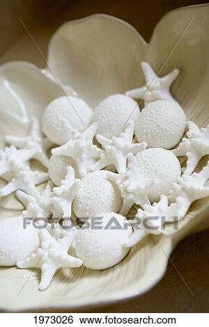 Stock Photograph - Hawaii, Decorative Dish With Tropical Seashells.. Fotosearch