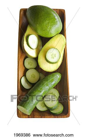 Hawaii, Dish Of Avocado And Cucumbers. View Large Photo Image Stock Photograph - Hawaii, Dish Of Avocado And Cucumbers.. Fotosearch