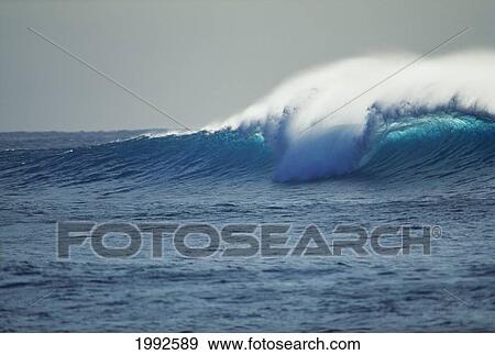 Hawaii, Ice Blue Wave, White Spray. View Large Photo Image Stock Photo - Hawaii, Ice Blue Wave, White Spray.. Fotosearch