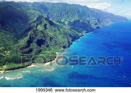 Hawaii, Kauai, Aerial Along Napali Coastline, Green Cliffs View Large Photo Image Stock Photograph - Hawaii, Kauai, Aerial Along Napali Coastline, Green Cliffs. Fotosearch