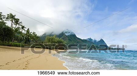 Hawaii, Kauai, Haena Beach Tunnels Beach. View Large Photo Image Stock Photo - Hawaii, Kauai, Haena Beach Tunnels Beach.. Fotosearch