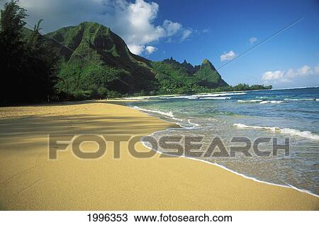 Hawaii, Kauai, Haena, Tunnels Beach With Shadow On Sand And Bali Hai Background, Shoreline View Large Photo Image Stock Image - Hawaii, Kauai, Haena, Tunnels Beach With Shadow On Sand And Bali Hai Background, Shoreline. Fotosearch