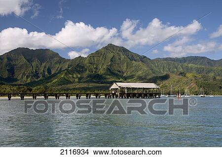 Hawaii, Kauai, Hanalei, Hanalei Bay and Pier. View Large Photo Image Picture - Hawaii, Kauai, Hanalei, Hanalei Bay and Pier.. Fotosearch