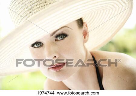 Picture - Hawaii, Kauai, Headshot Of A Beautiful Woman.. Fotosearch