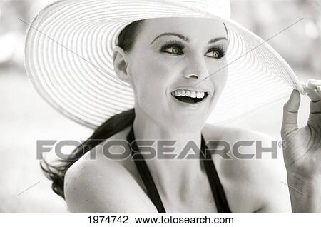 Stock Image - Hawaii, Kauai, Headshot Of A Beautiful Woman.. Fotosearch