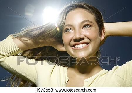 Hawaii, Kauai, Headshot Of Attractive Young Woman. View Large Photo Image Stock Image - Hawaii, Kauai, Headshot Of Attractive Young Woman.. Fotosearch