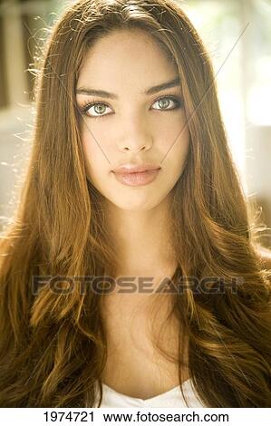 Stock Image - Hawaii, Kauai, Headshot Of Attractive Young Woman.. Fotosearch