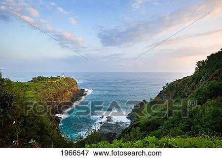 Stock Photo - Hawaii, Kauai, Kilauea Point Lighthouse At Kilauea National Wildlife Refuge.. Fotosearch