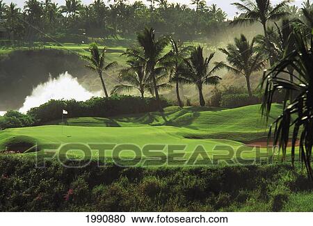 Stock Image - Hawaii, Kauai, Lihue, Kauai Lagoons Resort, Kiele Golf Course. Fotosearch