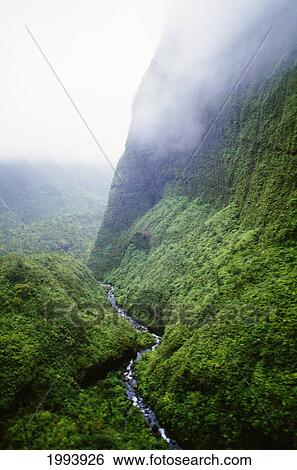 Stock Photograph - Hawaii, Kauai, Mt. Waialeale, Wettest Spot On Earth.. Fotosearch