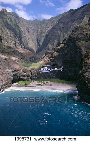 Hawaii, Kauai, Na Pali Coast, Blue Ocean, Helicopter Aerial B1506 View Large Photo Image Stock Image - Hawaii, Kauai, Na Pali Coast, Blue Ocean, Helicopter Aerial B1506. Fotosearch